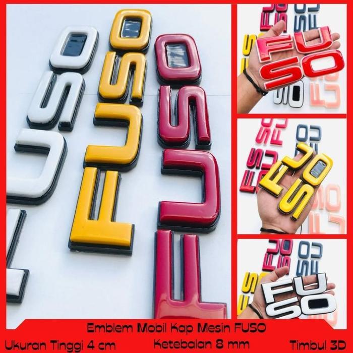 EMBLEM MOBIL FUSO UKURAN BESAR KAP MESIN TIMBUL VARIASI EKSTERIOR MOBIL TRUK BUKAN STIKER BUKAN AKRI