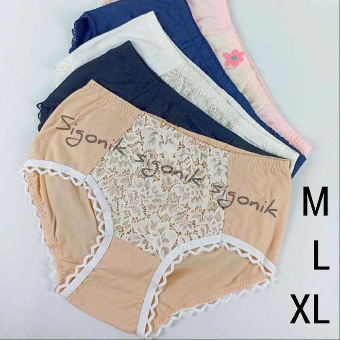 CD Celana Dalam Wanita Dewasa Jupe M L XL Panty Renda High Waish  Cewek Cewe Perempuan Sexy Undies D