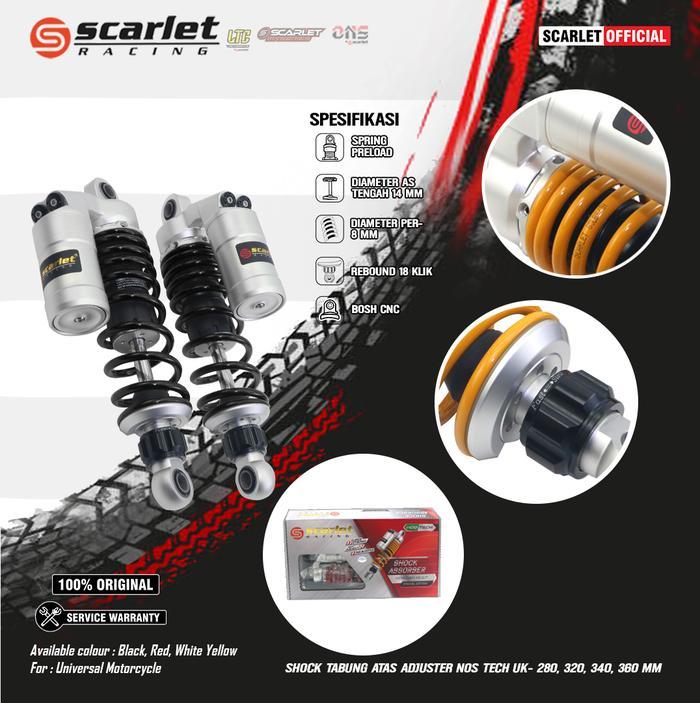 SCARLET RACING Shock Skok Motorcycle Tabung Atas Nos Tech UK 280 320 340 360 mm