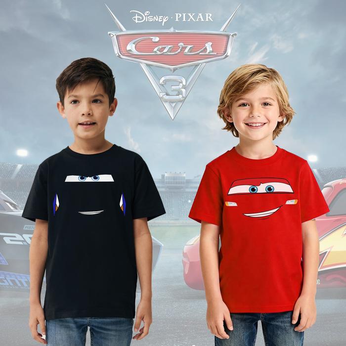Baju Atasan Kaos Anak Lightning Mcqueen Face Jackson Storm Face CARS 3 / Kaos Anak Anak Premium