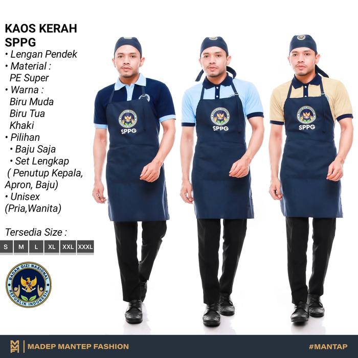 Kaos SPPG BGN MBG Terbaru Set Lengkap Badan Gizi Nasional Seragam BGN MBG SPPG Lengan Pendek MMF