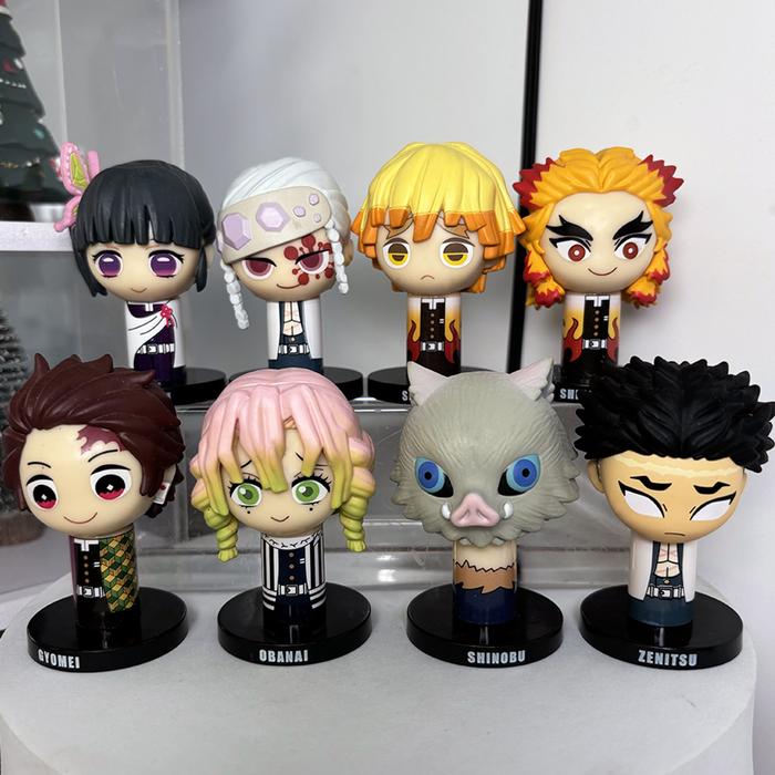 6cm Anime Demon Slayer Figure Kamado Tanjirou Hashibira Inosuke Agatsuma Zenitsu Tsuyuri Kanao Kanro