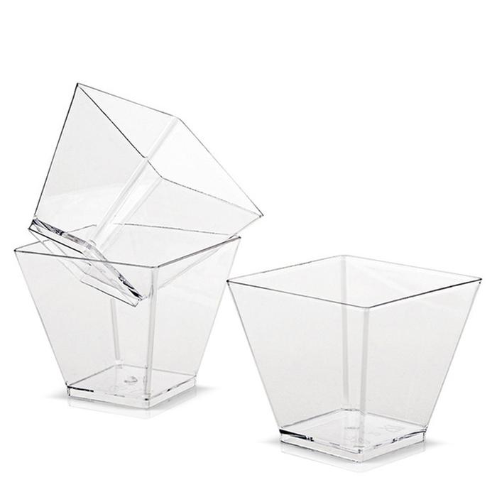 25 pcs 60ML Disposable Plastic Dessert Cup Portion Transparent