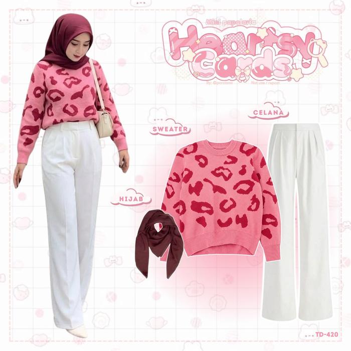OneSet 3 IN 1 Remaja Kekinian (Sweater Fiorenza + Celana + Bella Square) OOTD Terbaru SET TD 420