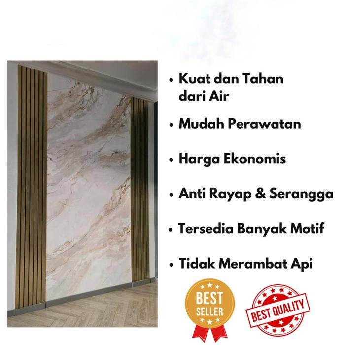 [2.95METER x 40 CM] Wallboard PVC Marmer Kayu Hiasan Dinding/ Wall Board Motif dan Polos Papan Panel