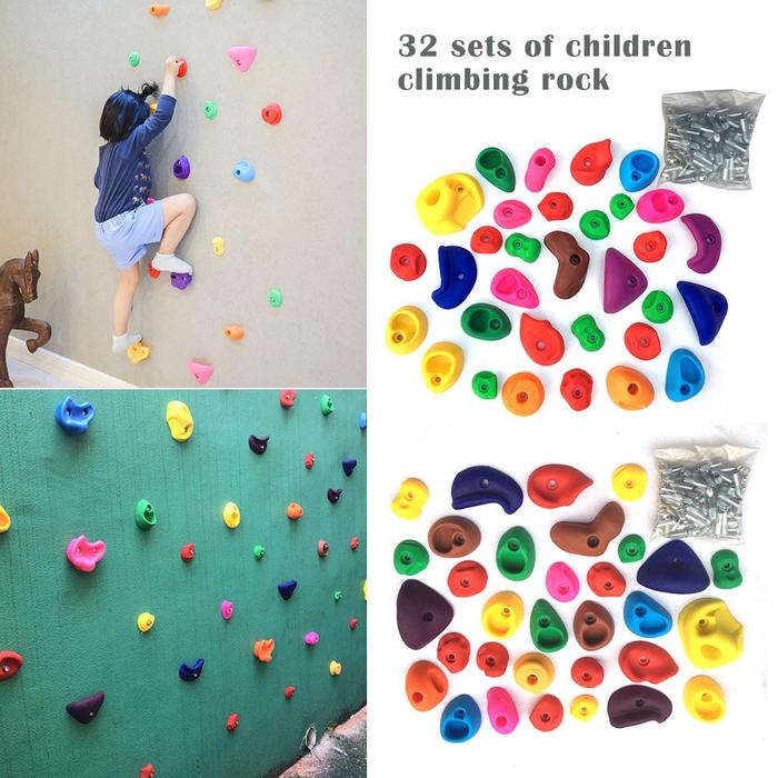 32PCS Climbing Wall Holds For Child Climbing Rocks