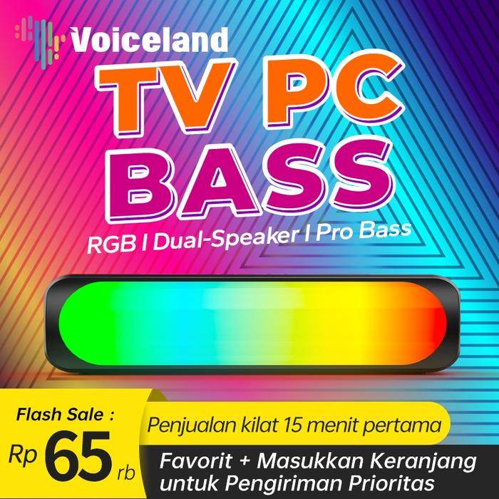 【TV/PC BASS】Speaker Bluetooth Soundbar Super Bass Murah Robot 2 Speaker Wireless RGB Jovitech TV PC 