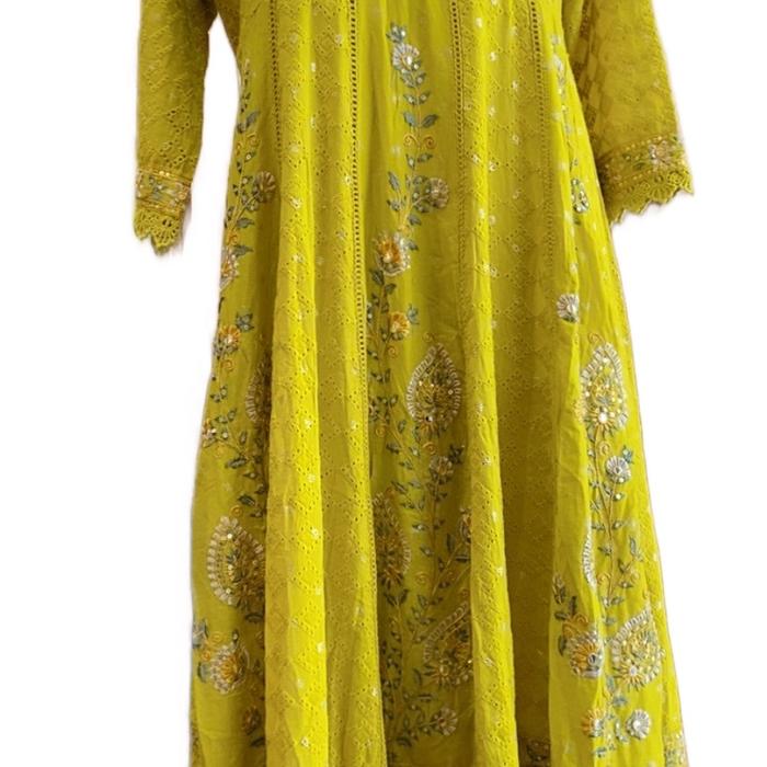 Gamis India ori mewah asli India Muslim Wanita Dress Baju Dewasa Motif Katun Crinkle