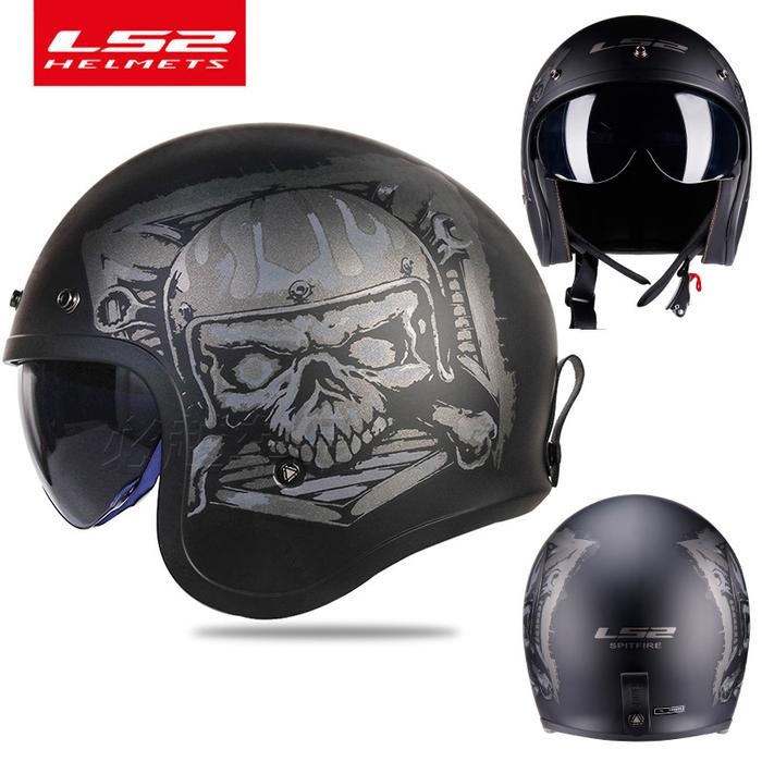 LS2 Spitfire Vintage helmet Open face fashion design retro jet half