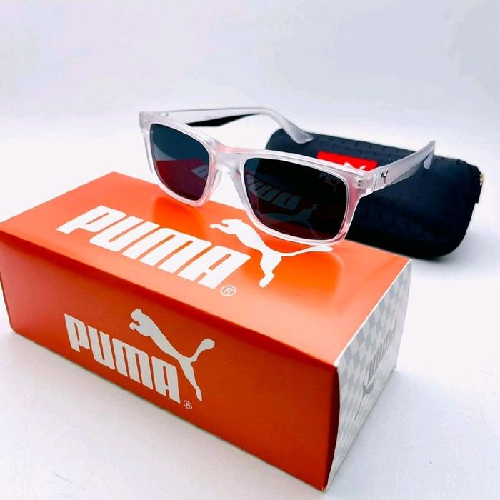 puma kacamata polarized anti uv hitam pria & wanita sporty anti silau fullset tahan benturan frame f
