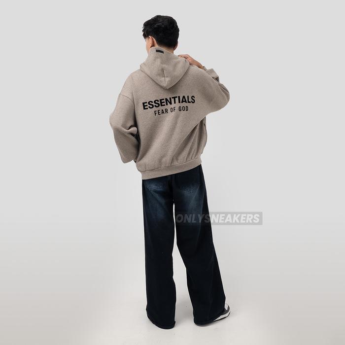 ESSENTIALS FLEECE HEATHER GREY HOODIE