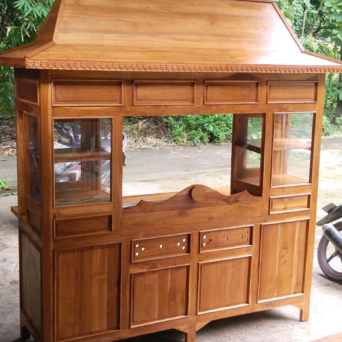 Gerobak Mie Ayam Bakso Joglo Kayu Jati dengan Desain Elegan dan Fungsi Praktis untuk Usaha Makanan