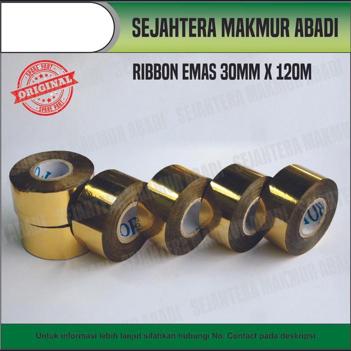 30 mm x 120 m Ribbon Tape / Hot Stamping Foil Warna Emas