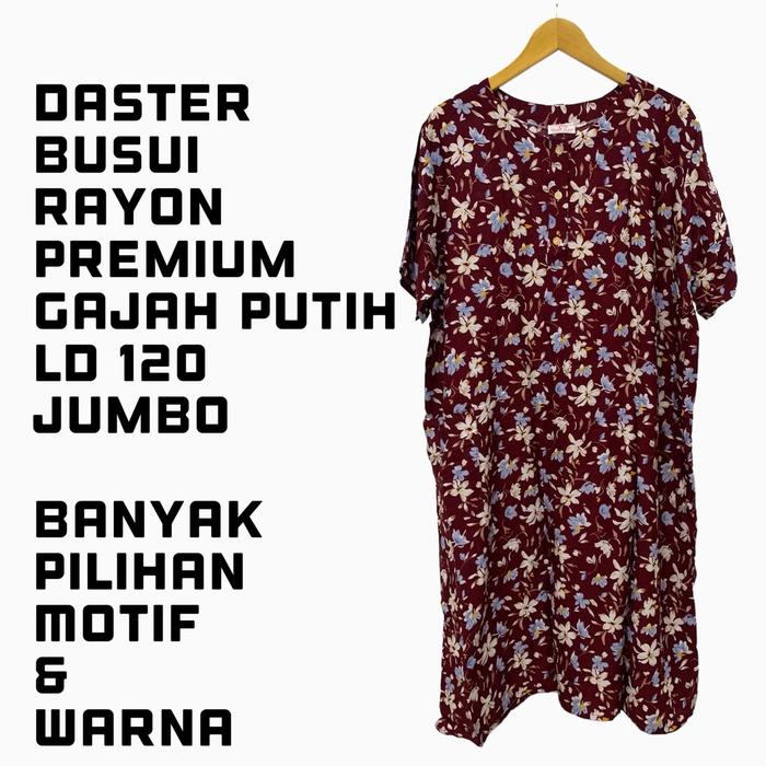 GAJAH PUTIH Daster Busui Kancing LD 120 Jumbo Batik Rayon Lembut