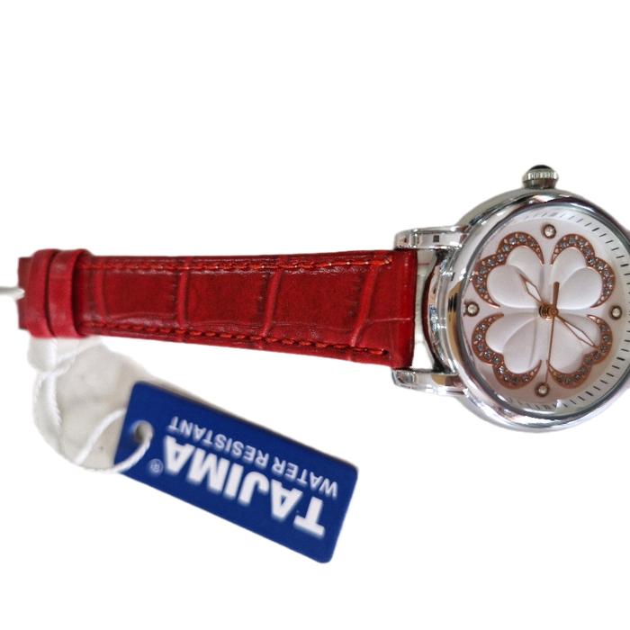 Tajima Jam Tangan Wanita Tali Merah Ori Cocok Untuk Sehari-hari Dan Acara Tertentu Water Resistant