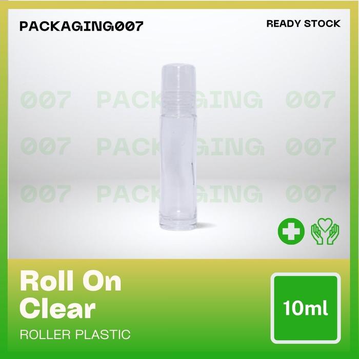 Botol Kaca Roll on Frosted 10 ml Roller Plastik - Tutup Clear
