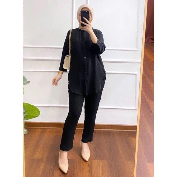 Setelan Crinkle airflow - hana set Crinkle - setelan Crinkle - set wanita