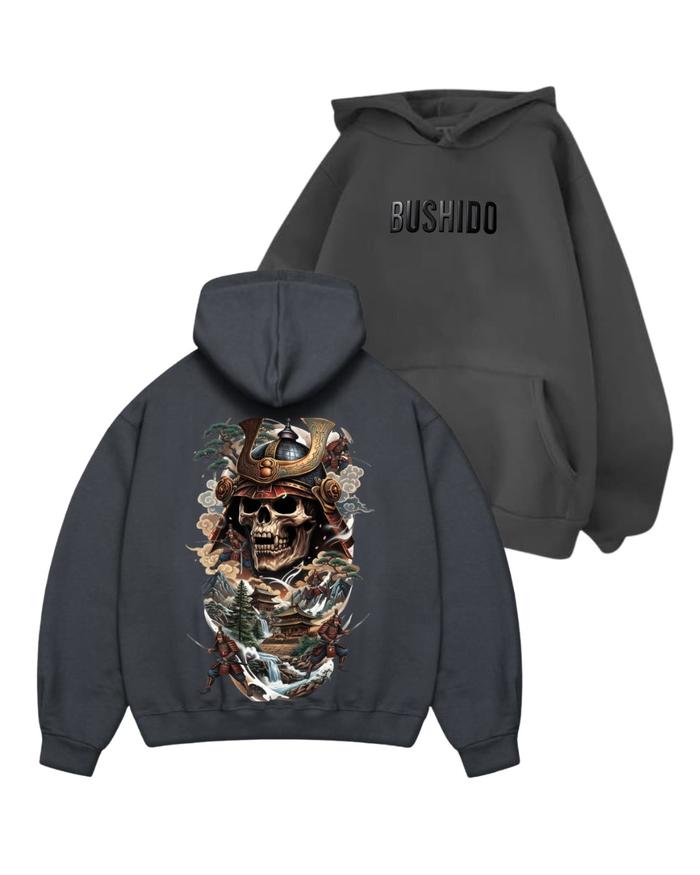 HOODIE BUSHIDO SAMURAI SKULL | Jaket Oversize Dark Art Jepang Premium Unisex