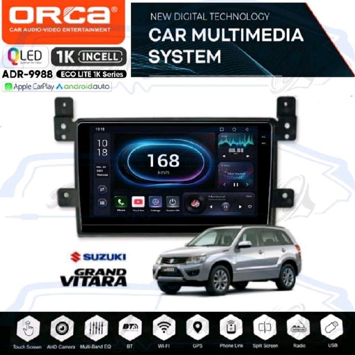 HEAD UNIT TAPE TV MOBIL ANDROID MERK ORCA/DHD/SKELETON UTK SUZUKI GRAND VITARA LAYAR 9 INCH