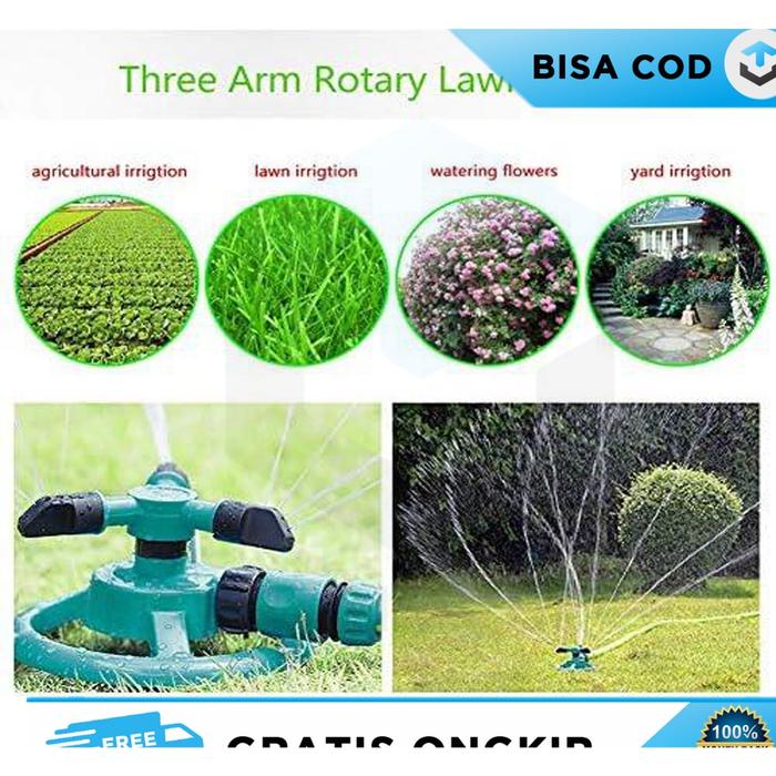 PENYIRAM TANAMAN OTOMATIS PUTARAN 360 DERAJAT 3 NOZZLE ABS TAFFHOME