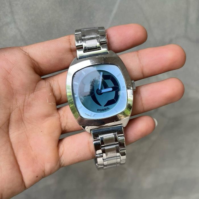 Vintage FOSSIL BIG TIC NUMBER watch, jam FOSSIL BIGTIC flame, jam y2k style
