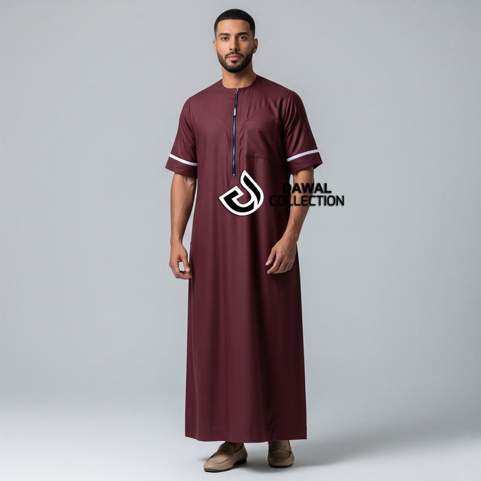 Bisa COD Jubah Jumbo Zahran Gamis Pria Dewasa Lengan Pendek Bervariasi Bahan Katun Toyobo M sampai 5