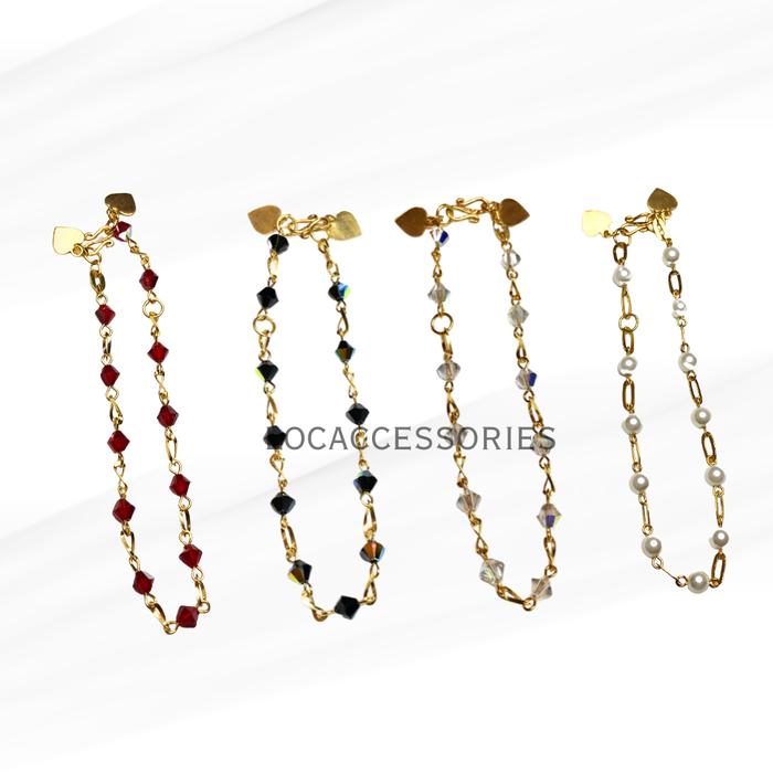LOCA - GELANG DEWASA EMAS 2 GRAM / GELANG EMAS MOTIF CRYSTAL 2 GRAM