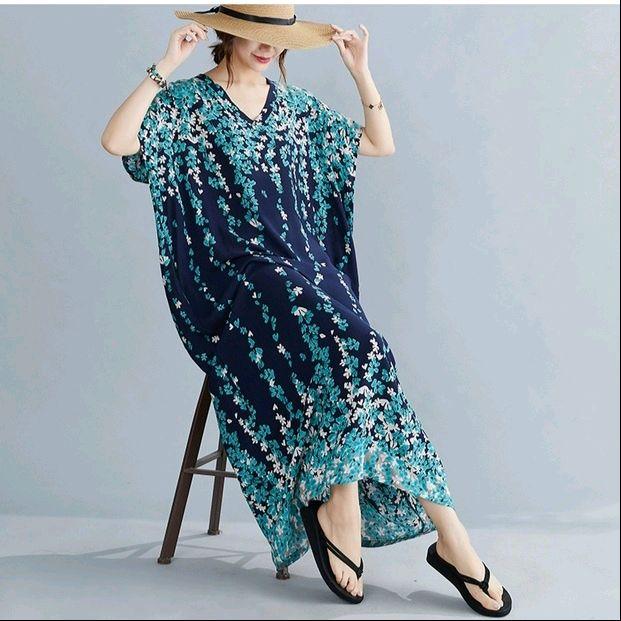 Maxi Long Dress Flowy Kaftan Comfy Wear Daster Bohemian Boho  CVF