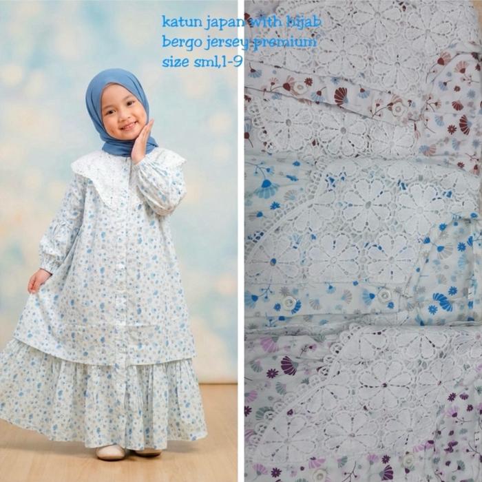 Gamis anak anak katun Jepang