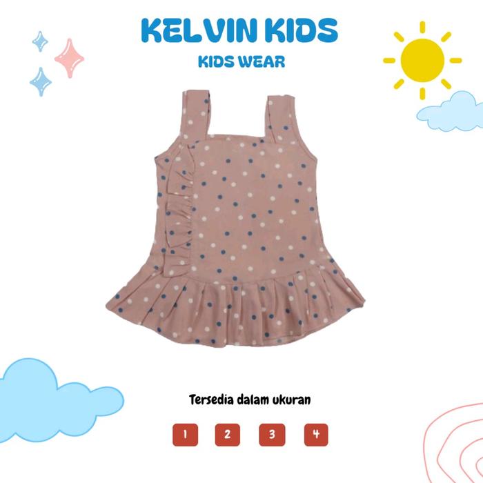 kelvin kids Baju Anak cewe lucu Dres Anak Perempuan model lekbong Terbaru Kelvin Kids