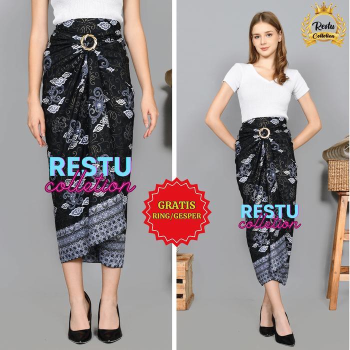 Rok Lilit Warp Skirt Serut Songket Jumputan Batik Panjang Wanita Bawahan Kebaya Kondangan Nikahan Wi