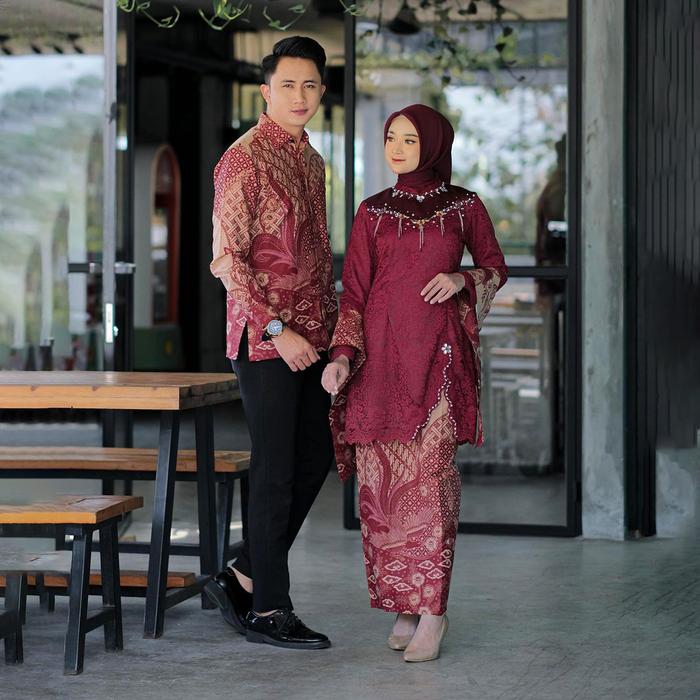Ahzem - Kebaya Couple Siena Kebaya Brokat Mix Maxmara Baju Wisuda Lamaran Kondangan