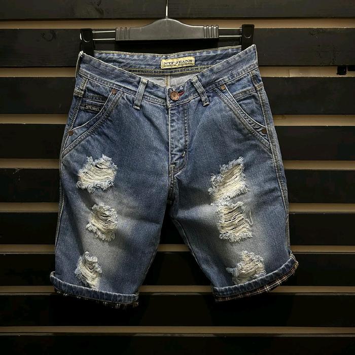 Celana Jeans Pendek Pria Ntf  Skinny Distro Denim