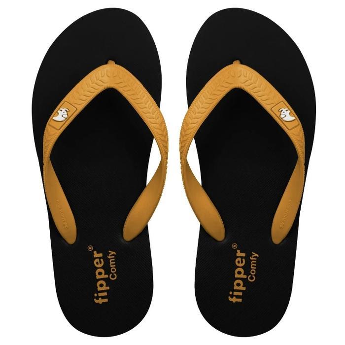 TERLARIS!!! Sandal Fipper Comfy Original for Man - Black/Yellow