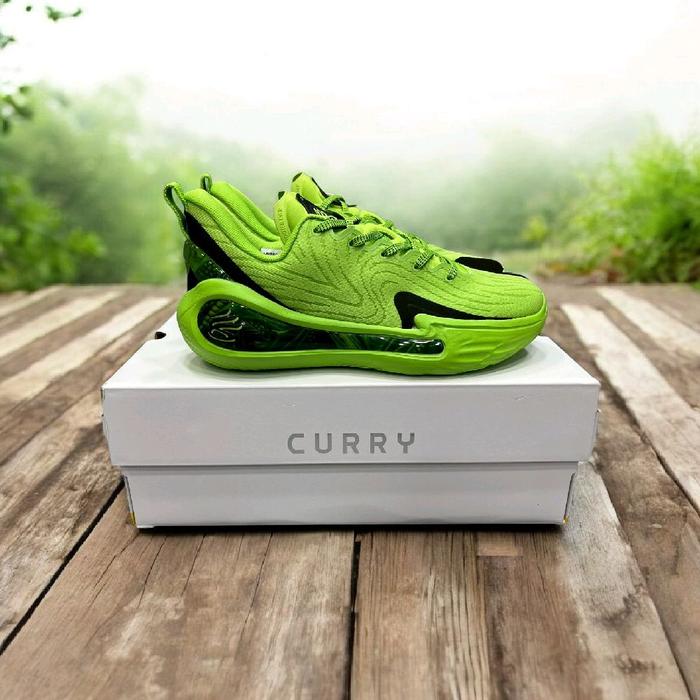 Sepatu Under Armour Cury Flow 12 Usa Extraterestial Green 100% Original Store Guarante
