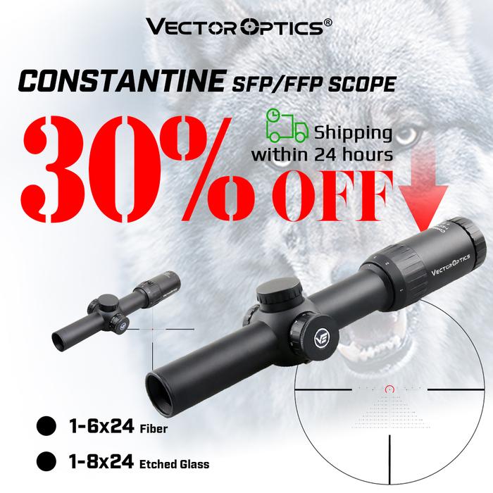 Vector Optics 1-8x24 Optical Scope Hunting Scopes Riflescope Fiber