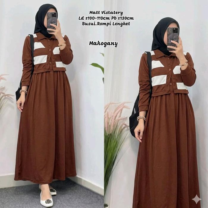 Gamis Busui Rompi/ Gamis Wanita Variasi Rompi Busui