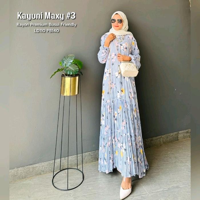 KAYUNI MAXY | ILONA DRESS (LABEL SAVNA) | DRESS RAYON PREMIUM MOTIF TERBARU TERLARIS Gamis Daster Wa