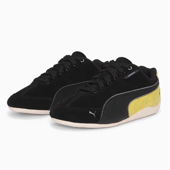 PUMA Sepatu Ekslusif Collab Ferrari Pria Ferrari Speedcat Warna PUMA Black-Speed Yellow-Warm White -