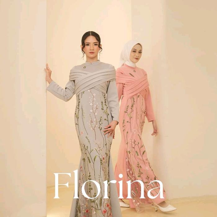 Florina Dress - dress viral terkini - dress simple elegan - ootd muslimah - dress kondangan- gaun pe