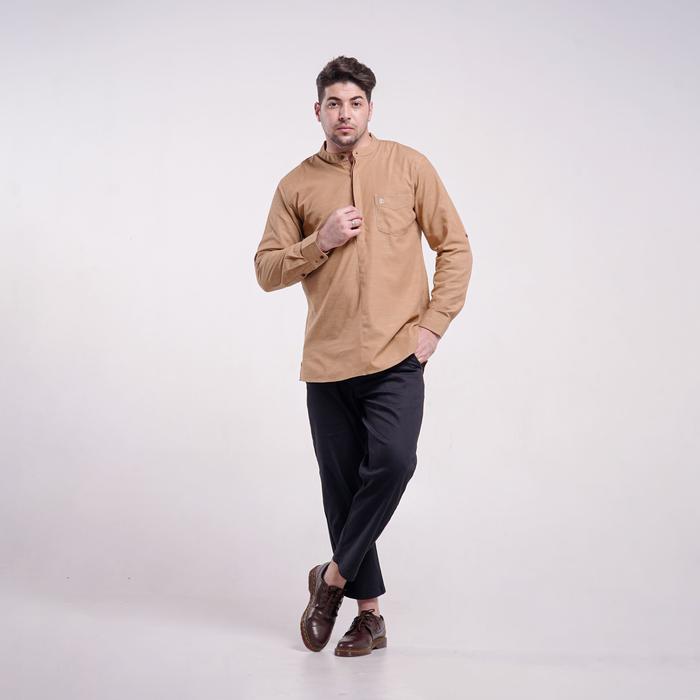 LUQMAN HAKIM Hizam Beige | Kemko Kemeja Koko Pria | Kemeja Pria | Atasan Cowok  | Baju Lebaran | Ata
