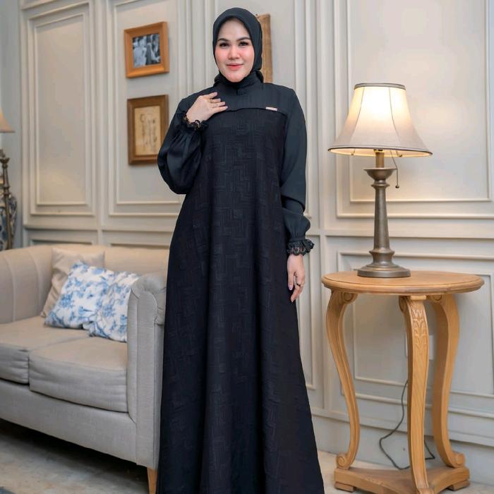 Qila Dress Only asya jaguar import mix lady ice premium original by Arsyakayla hitam putih/ pakaian 