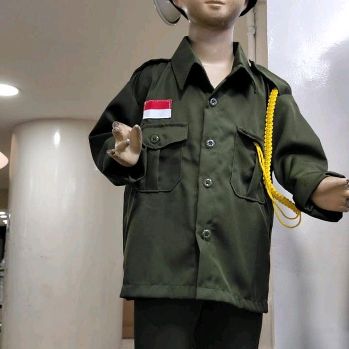 baju bung karno anak hijau pawai karnaval agustusan anak bahan drill kualitas yg bagusnya dpt baju c