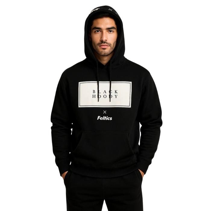Jaket Hoodie Pria Tebal Feltics Black Hoody Preloved Second Thrift Bagus Keren (Kode JTL-2 )