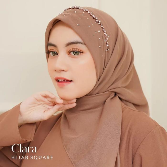 LYF Official Square Clara Paris Premium Segi Empat Jilbab Kerudung Hijab Bahan Paris Premium Wanita 