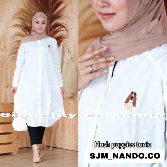 GHIA TUNIK WANITA HP ATASAN LENGAN PANJANG BAHAN KATUN OXFORD