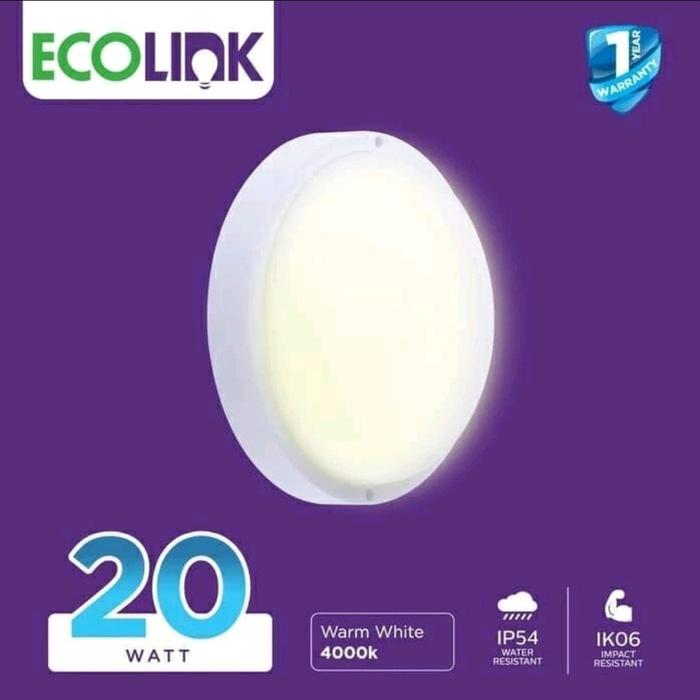 ECOLINK BULKHEAD LED 20 WATT NATURAL WHITE 4000K BH007 20 WATT PUTIH 6500K