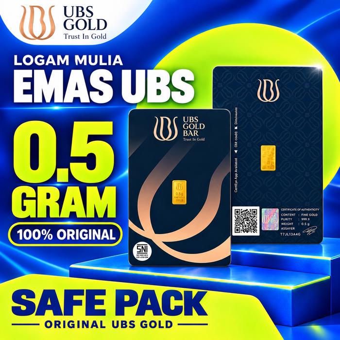 0.5 GR (GRAM) GOLDBAR/LOGAM MULIA/LM/EMAS BATANGAN UBS BERSERTIFIKAT - 0.5 g Retro