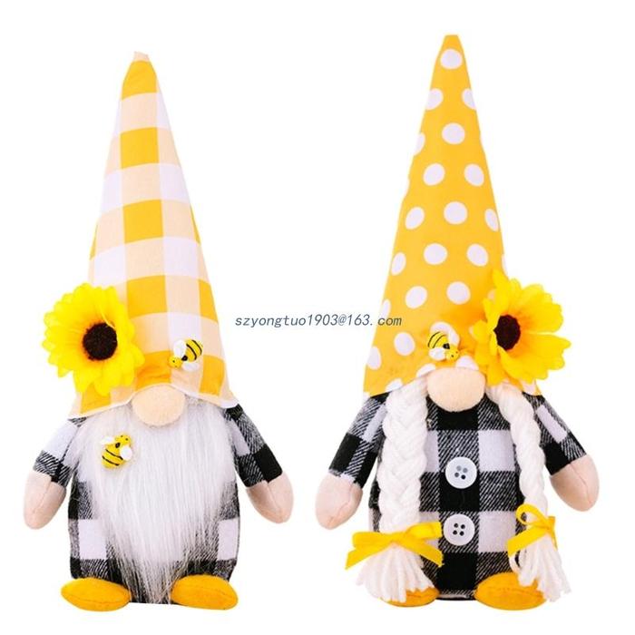 Bumble Bee Gnomes Decoration Summer Honeybees Gnomes