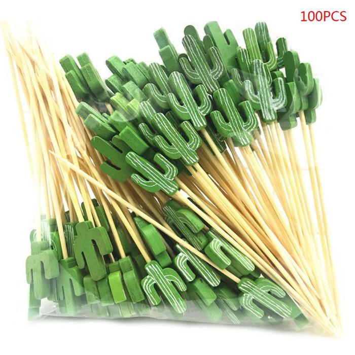 100 Buah Tusuk Sate Bambu Sekali Pakai Tusukan Makanan Prasmanan